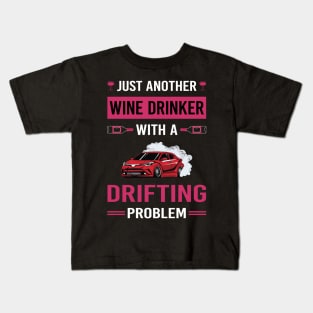 Wine Drinker Drifting Drift Kids T-Shirt